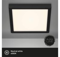 LED Deckenlampe Fire Black, Schwarz, 21 Watt, 4000K, 30 x 30 x 3,2 cm – Briloner