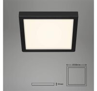 LED Deckenlampe Fire Black, Schwarz, 21 Watt, 4000K, 30 x 30 x 3,2 cm – Briloner