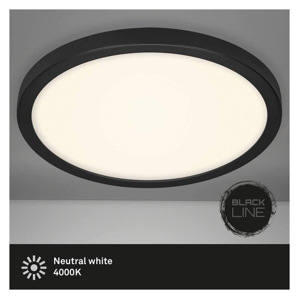 Briloner  Fire Black LED Neutralweiß Deckenlampe Rund