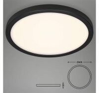 Briloner  Fire Black LED Neutralweiß Deckenlampe Rund