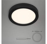 LED Deckenlampe Fire Black, Schwarz, 17 Watt, 4000K, Ø 22,5 cm – Briloner