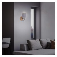 LED Wandlampe Rhon, Schwarz / Braun / Grau, 25 Watt, Ø 12,5 cm – Briloner