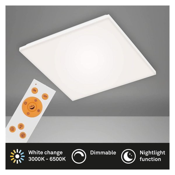 Briloner  Frameless LED Panel 24W Dimmbar Fernbedienung Quadratisch Weiß