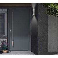Telefunken LED Außenwandleuchte Up & Down 12W 2-flammig IP44 Geschwungen Silber