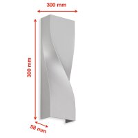 Telefunken LED Außenwandleuchte Up & Down 12W 2-flammig IP44 Geschwungen Silber