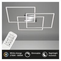 B-Kartonage Briloner  Frame LED Deckenlampe Fernbedienung Dimmbar 3-flammig Schwenkbar Chrom-Alu