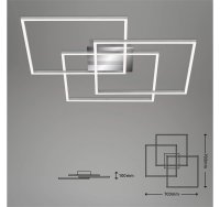 B-Kartonage Briloner  Frame LED Deckenlampe Fernbedienung Dimmbar 3-flammig Schwenkbar Chrom-Alu