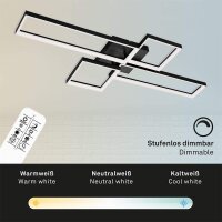 LED Deckenleuchte Frame, Schwarz, 40 Watt, 2700 – 6500K, dimmbar, mit Fernbedienung – Briloner
