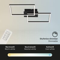 LED Deckenleuchte Frame, Schwarz, 30 Watt, 2700 – 5000K, dimmbar, mit Fernbedienung – Briloner