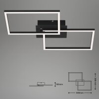 LED Deckenleuchte Frame, Schwarz, 30 Watt, 2700 – 5000K, dimmbar, mit Fernbedienung – Briloner