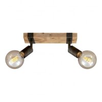 2-flammiger Deckenstrahler Wood Basic, Gunmetal, 2x25W,...