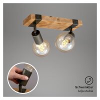 Briloner  Wood Basic Deckenlampe 2-flammig Spot...