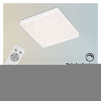 Deckenleuchte Briloner LED Sternenhimmel eckig mit Fernbedienung dimmbar Lichtfarbe verstellbar Deckenlampe