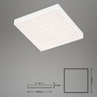 Deckenleuchte Briloner LED Sternenhimmel eckig mit Fernbedienung dimmbar Lichtfarbe verstellbar Deckenlampe
