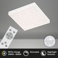 LED Deckenleuchte Sternenhimmel, Weiß, 15 Watt, dimmbar, mit Fernbedienung – Briloner