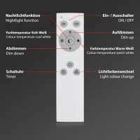 LED Deckenleuchte Sternenhimmel, Weiß, 15 Watt, dimmbar, mit Fernbedienung – Briloner