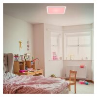 Briloner  Slim LED Panel Back Light Fernbedienung RGB Dimmbar Quadratisch Weiß