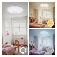 B-Kartonage Briloner  Sternenhimmel LED Deckenlampe 24W Fernbedienung Dimmbar Rund Weiß