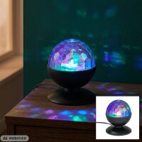 LED-Tischkugel Disco Light, Schwarz, RGB, Ø 12,5 cm – Briloner