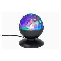 LED-Tischkugel Disco Light, Schwarz, RGB, Ø 12,5 cm – Briloner