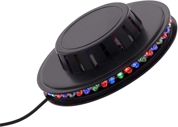 LED-Partylicht Colour Move, Schwarz, RGB, Musiksensor, Ø 12,5 cm – Briloner