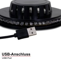 LED-Partylicht Colour Move, Schwarz, RGB, Musiksensor, Ø 12,5 cm – Briloner