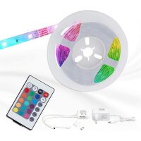 LED-Stripe LED Band, Weiß, 1000 cm, 24 Watt, mit Fernbedienung, Farbwechsel – Briloner