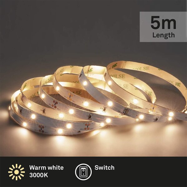 LED-Stripe LED Superline, Weiß, 500 cm, 14 Watt, 3000 Kelvin – Briloner