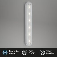 Akku-Tischleuchte Row, Silberfarbig, 2 Watt, 30,5 x 6,3 x...