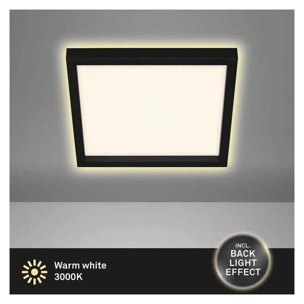 Deckenleuchte Briloner LED 18W backlight Effekt Schwarz Deckenlampe