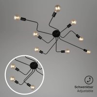 Deckenleuchte Briloner Spider Metall Deckenlampe Schwarz