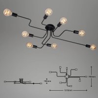 Deckenleuchte Briloner Spider Metall Deckenlampe Schwarz