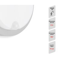 Telefunken LED Außenwandleuchte 12W Bewegungsmelder Rund IP44 Silber