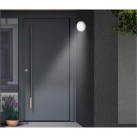Telefunken LED Außenwandleuchte 12W Bewegungsmelder Rund IP44 Silber