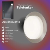 Telefunken LED Außenwandleuchte 15W Rund IP44 inkl....