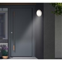 Telefunken LED Außenwandleuchte 15W Rund IP44 inkl. Hausnummernset Silber