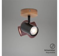 Briloner  Muritz Wandlampe 1-flammig Schwenkbar Spot Holz Schwarz