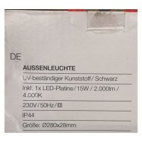 Telefunken  Nizza LED Außenlampe 15W Back Light Effekt Wandleuchte Rund Schwarz