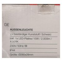 Telefunken Nizza LED Außenwandleuchte 15W Backlight-Effekt Rund Schwarz