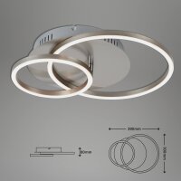 Deckenleuchte Briloner Frame LED 30W Deckenlampe dimmbar ü. Schalter Nickel-Matt
