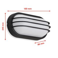 Telefunken LED Außenwandleuchte 12W IP44 Schwarz
