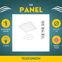 *B-Kartonage Telefunken  Deckenlampe LED 13W Panel Sensor...