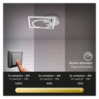 Deckenleuchte Briloner Frame LED Chrom Alu Deckenlampe...