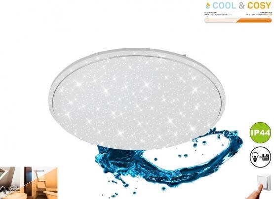 LED Deckenleuchte Cool & Cosy, Weiß / Sternendekor, 12 Watt, Memory-Funktion – Briloner