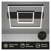 LED Deckenleuchte Frame, Schwarz, 30 Watt, 3000K, dimmbar, 43,5 x 40 x 6,6 cm – Briloner