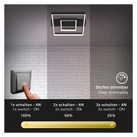 LED Deckenleuchte Frame, Schwarz, 30 Watt, 3000K, dimmbar, 43,5 x 40 x 6,6 cm – Briloner
