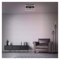 LED Deckenleuchte Frame, Schwarz, 30 Watt, 3000K, dimmbar, 43,5 x 40 x 6,6 cm – Briloner