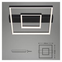 LED Deckenleuchte Frame, Schwarz, 30 Watt, 3000K, dimmbar, 43,5 x 40 x 6,6 cm – Briloner