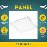 Deckenleuchte Telefunken Deckenlampe LED 25W Panel Sensor...