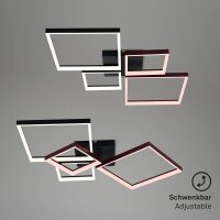 Deckenleuchte Briloner Frame 40 Watt LED Deckenlampe Fernbedienung dimmbar CCT Schwarz